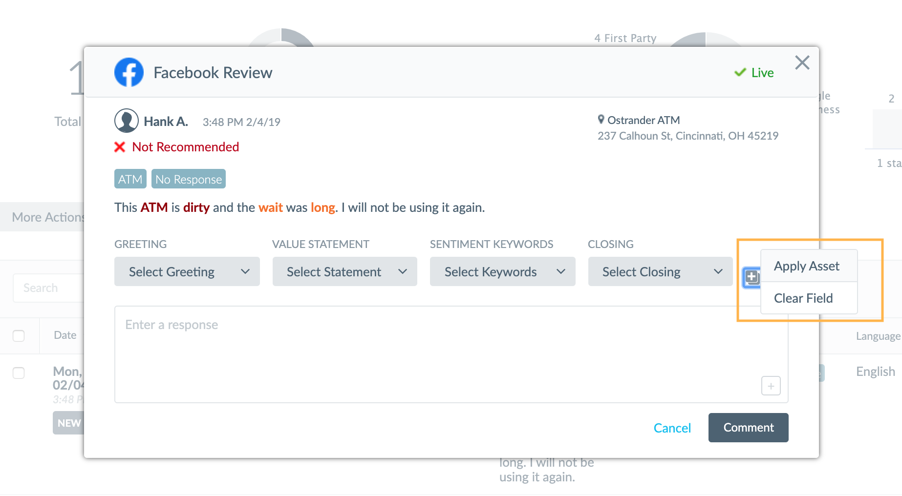 apply a templated review response asset