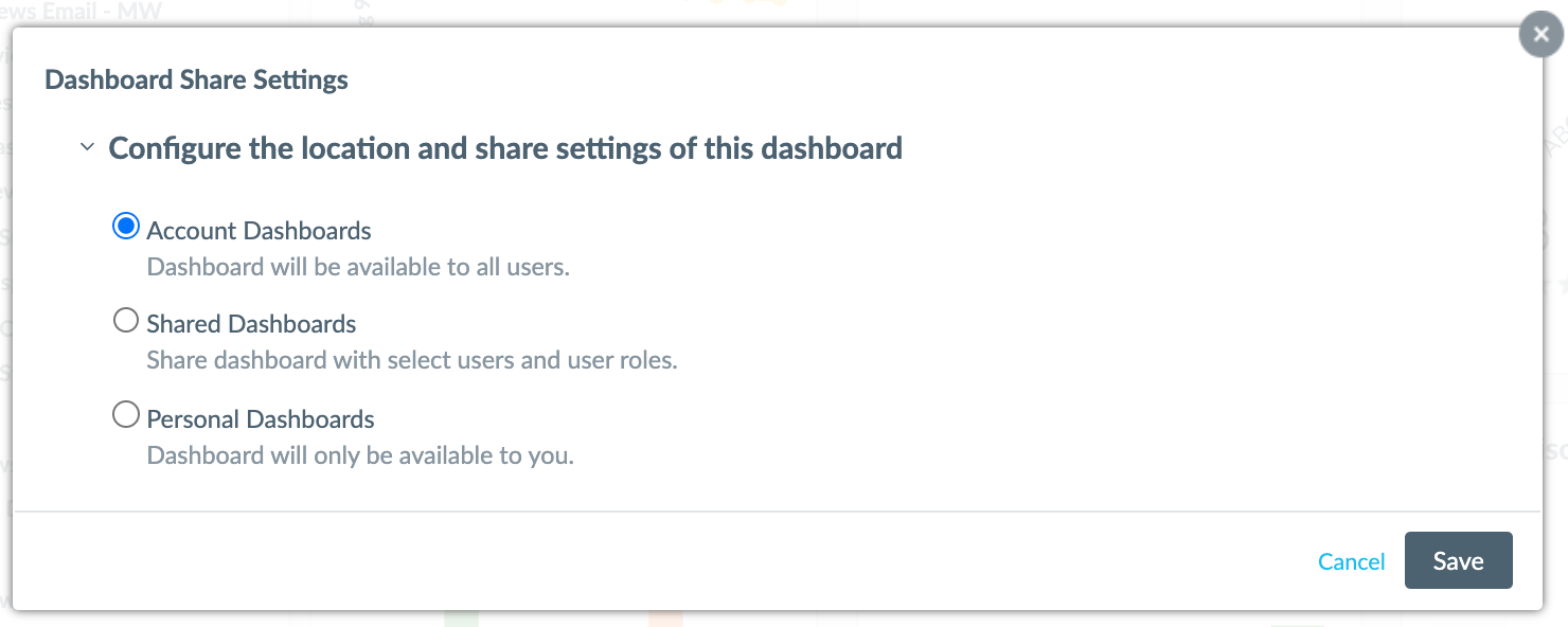 share settings modal