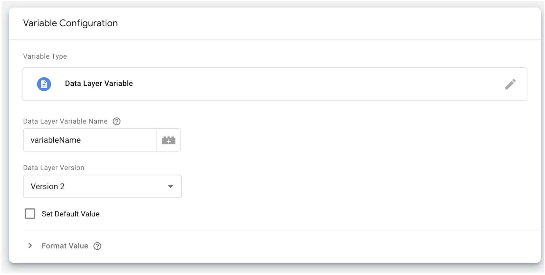 data layer variable