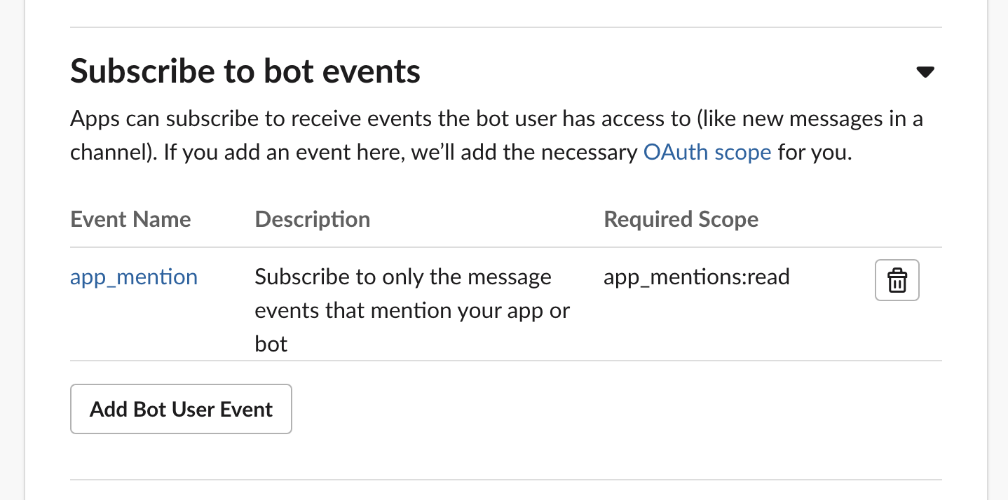 Slack Event Subscriptions