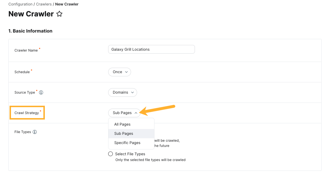 Choose a crawl strategy