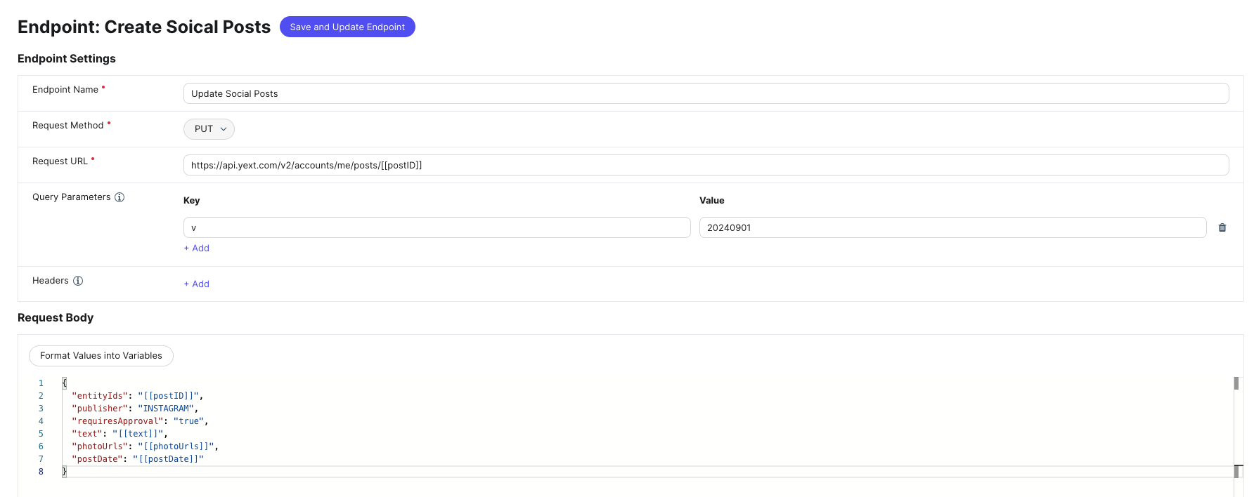 Configure endpoint settings