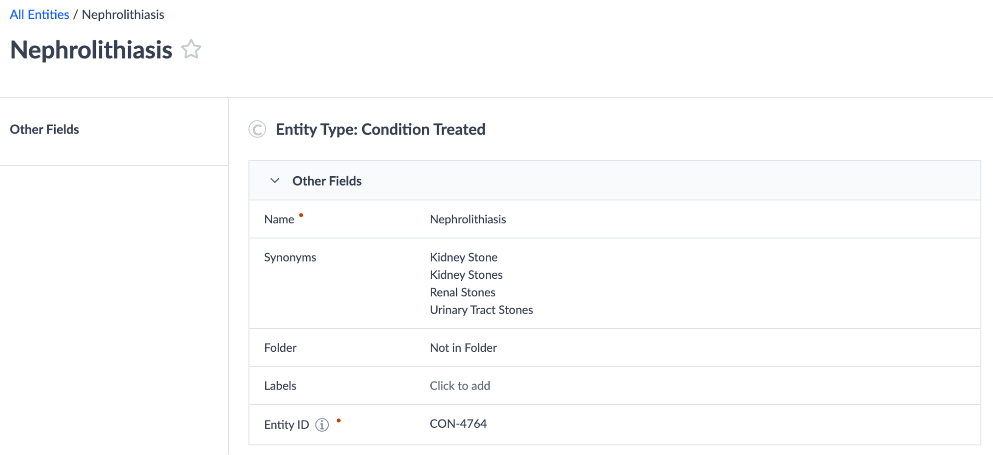 Healthcare Entity Other Fields Section