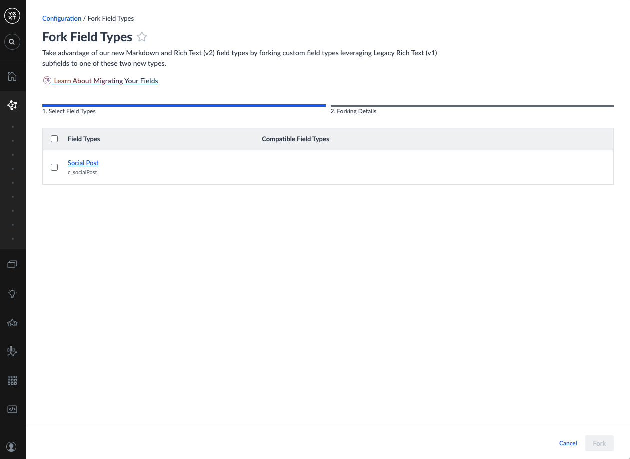 View field types to fork