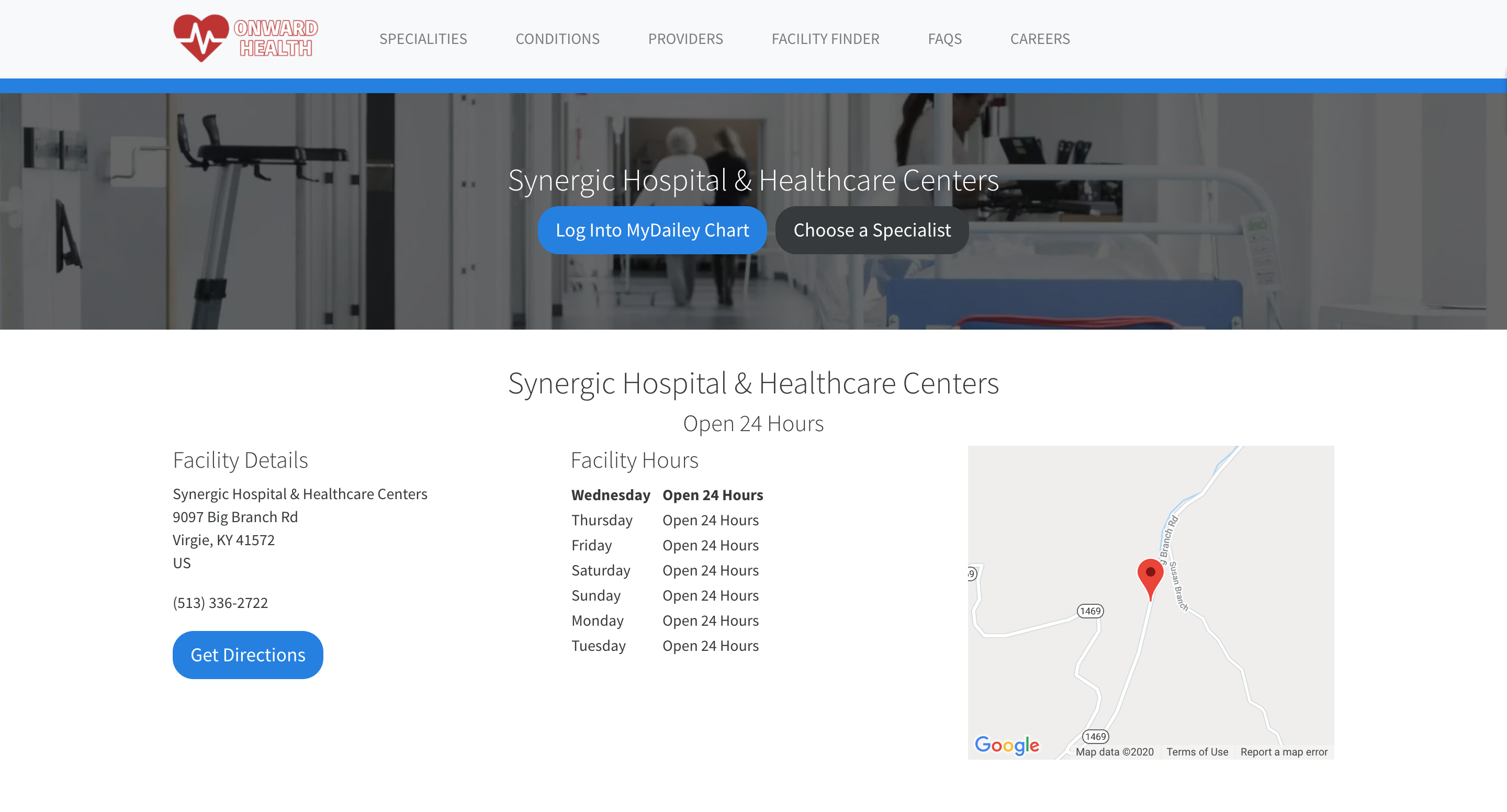 Page design Healthcare landing page