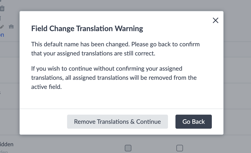 Translated fields warning