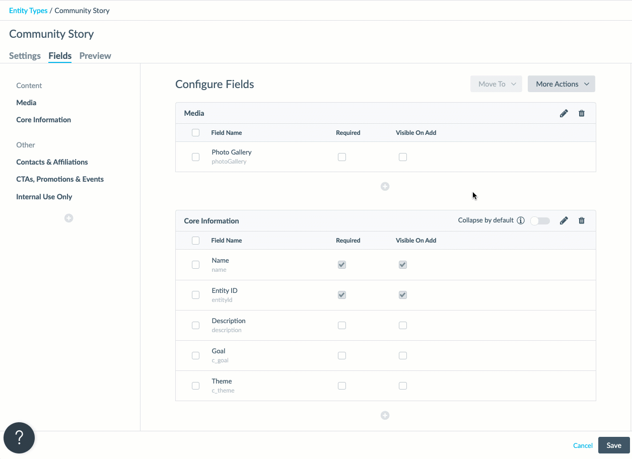 adding a new field to a section