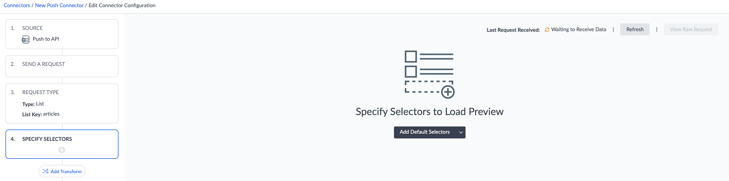 add default selectors