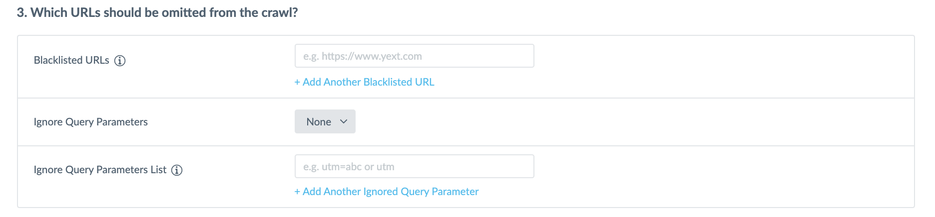 Enter Blaclisted URLs