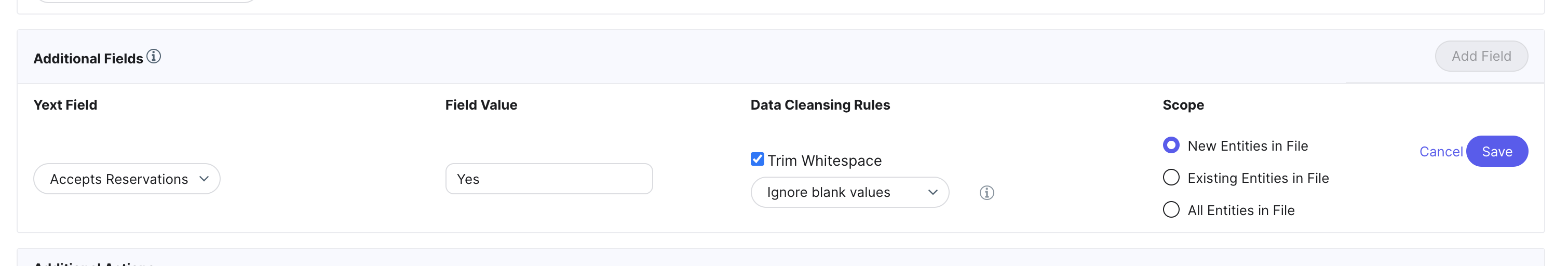 Configure additional field settings