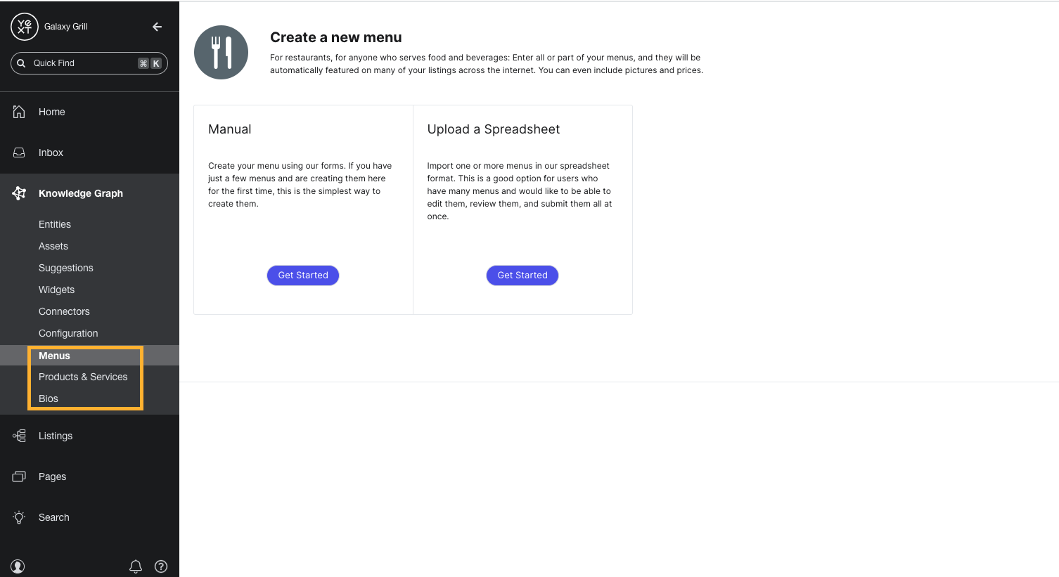 Create enhanced content lists of menus, products, and bios