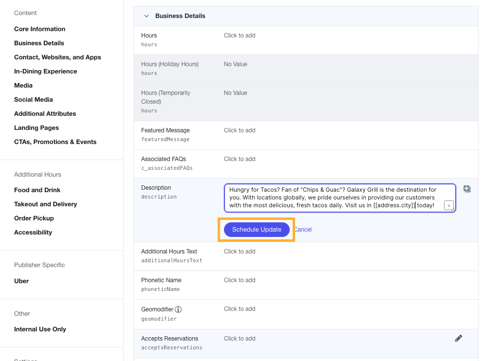 Save scheduled update