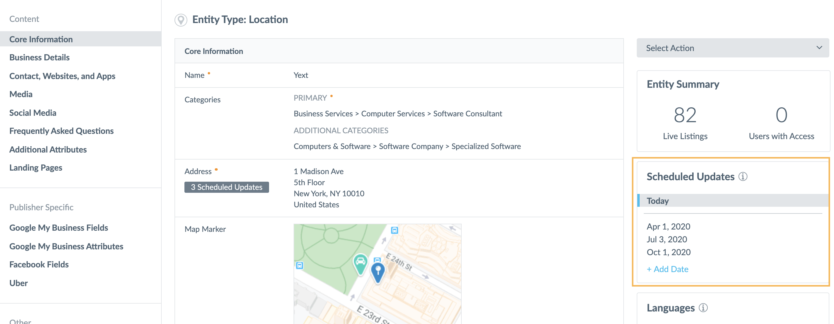 scheduled updates module on entity edit