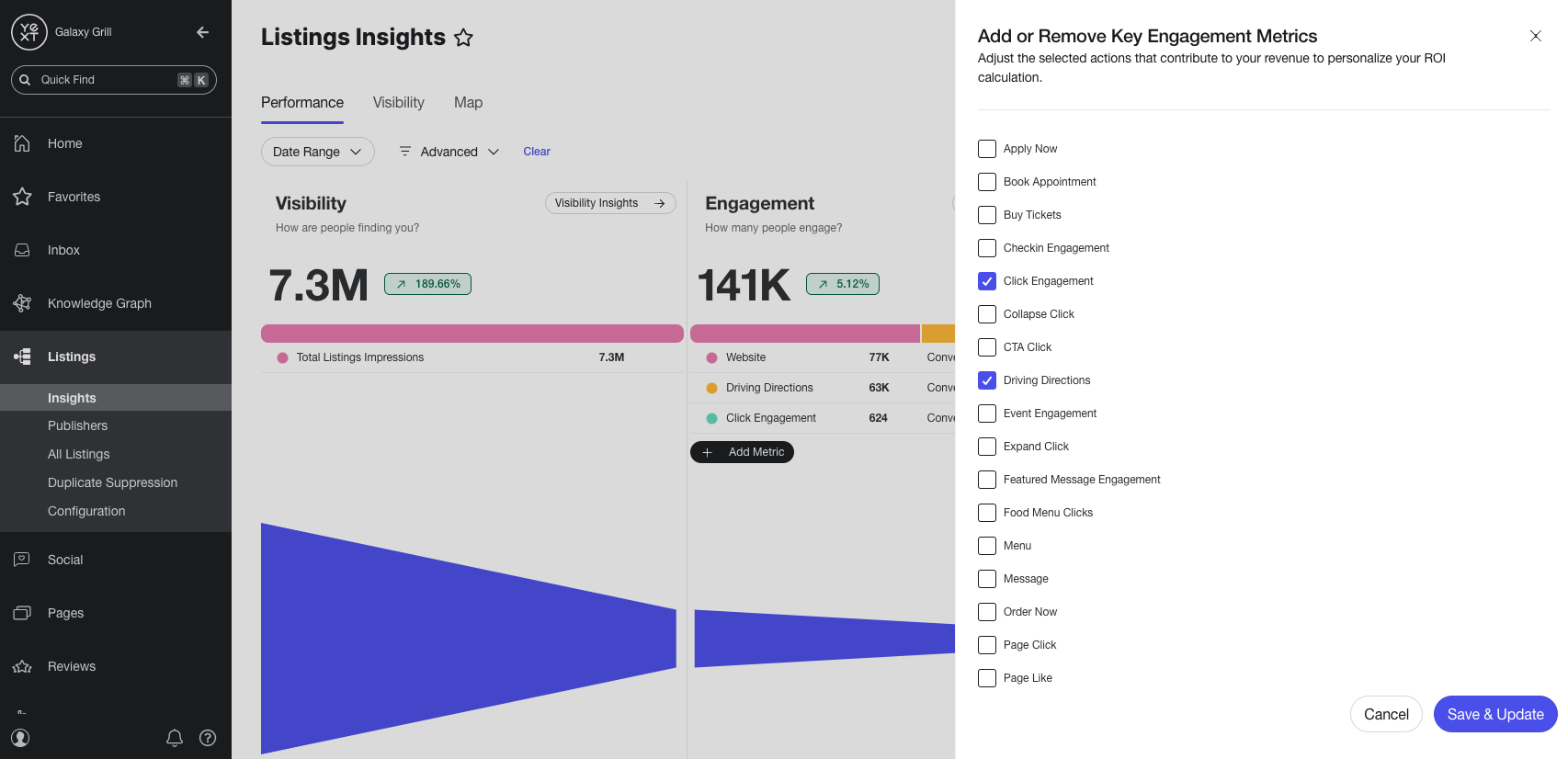 Add metrics to Listings Insights Engagement