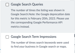 google metric updates