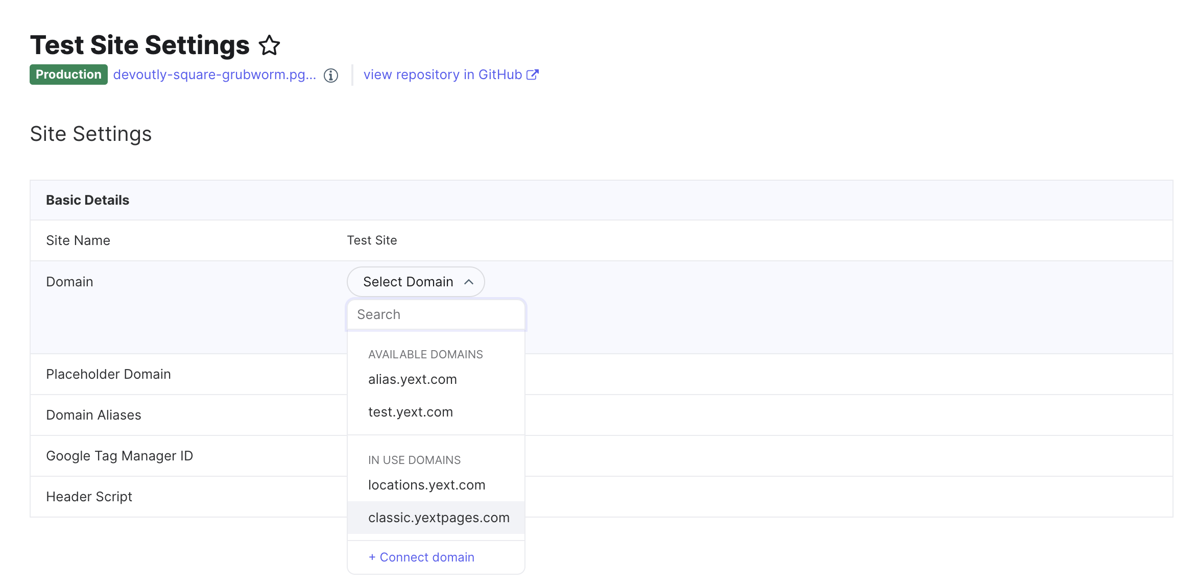 in use domains