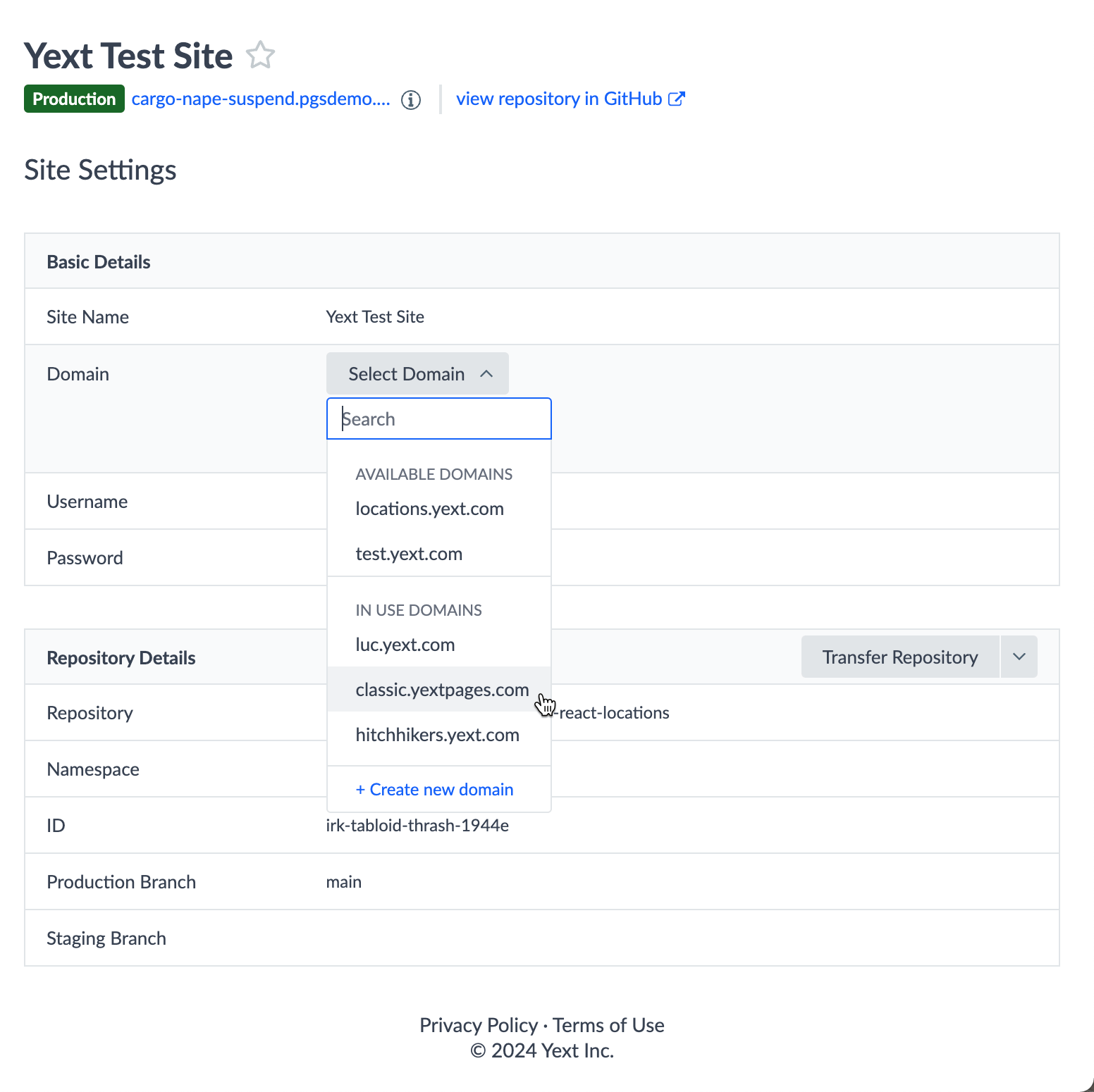 in use domains