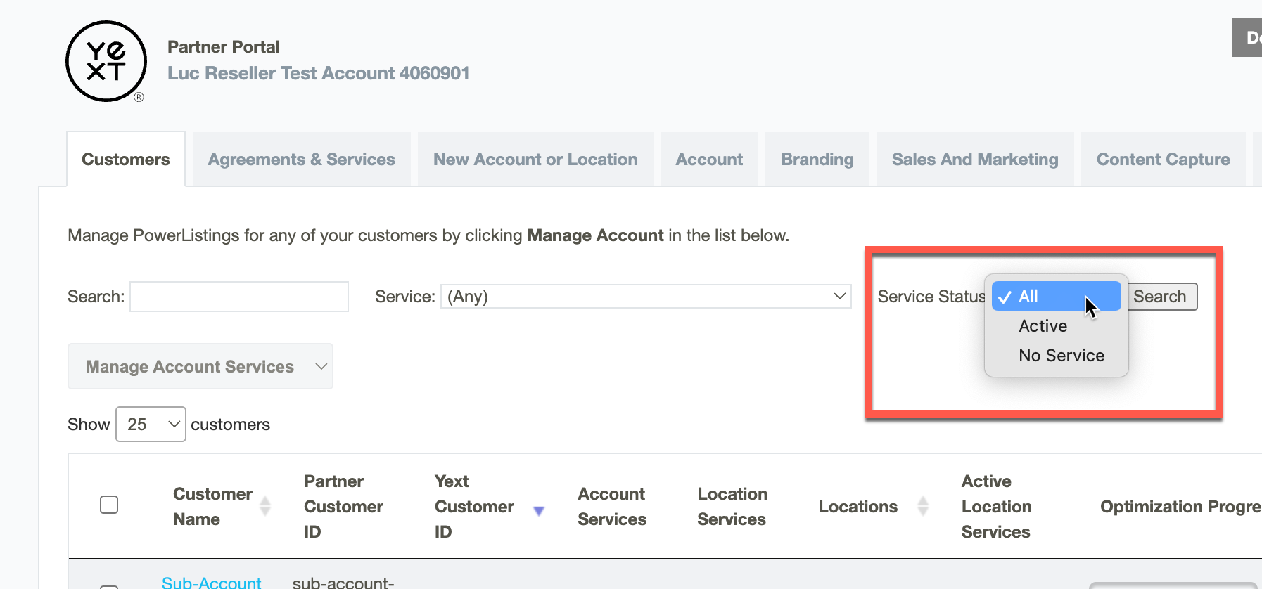 partner portal all accounts
