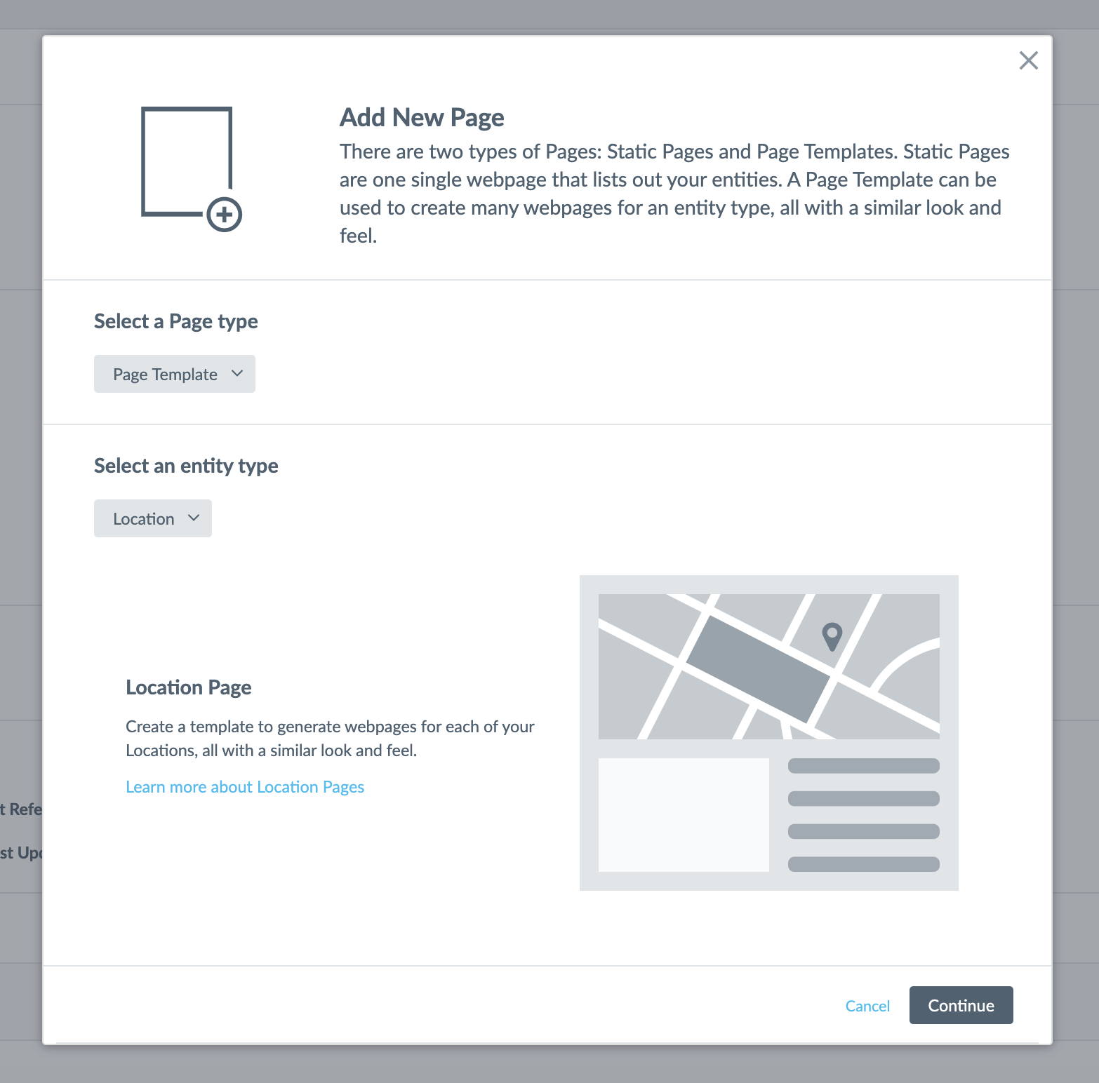 New Location entity template