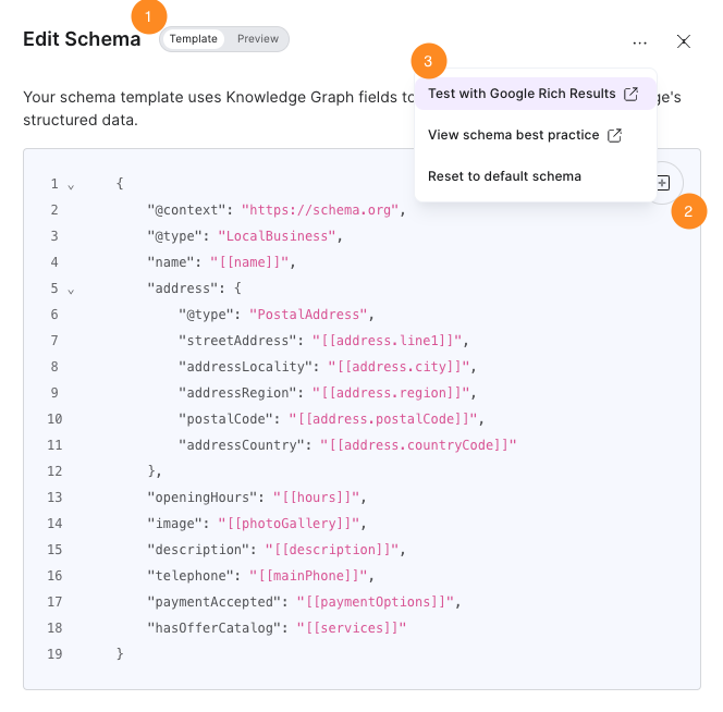 visual editor with "Advanced Settings" link highlighted