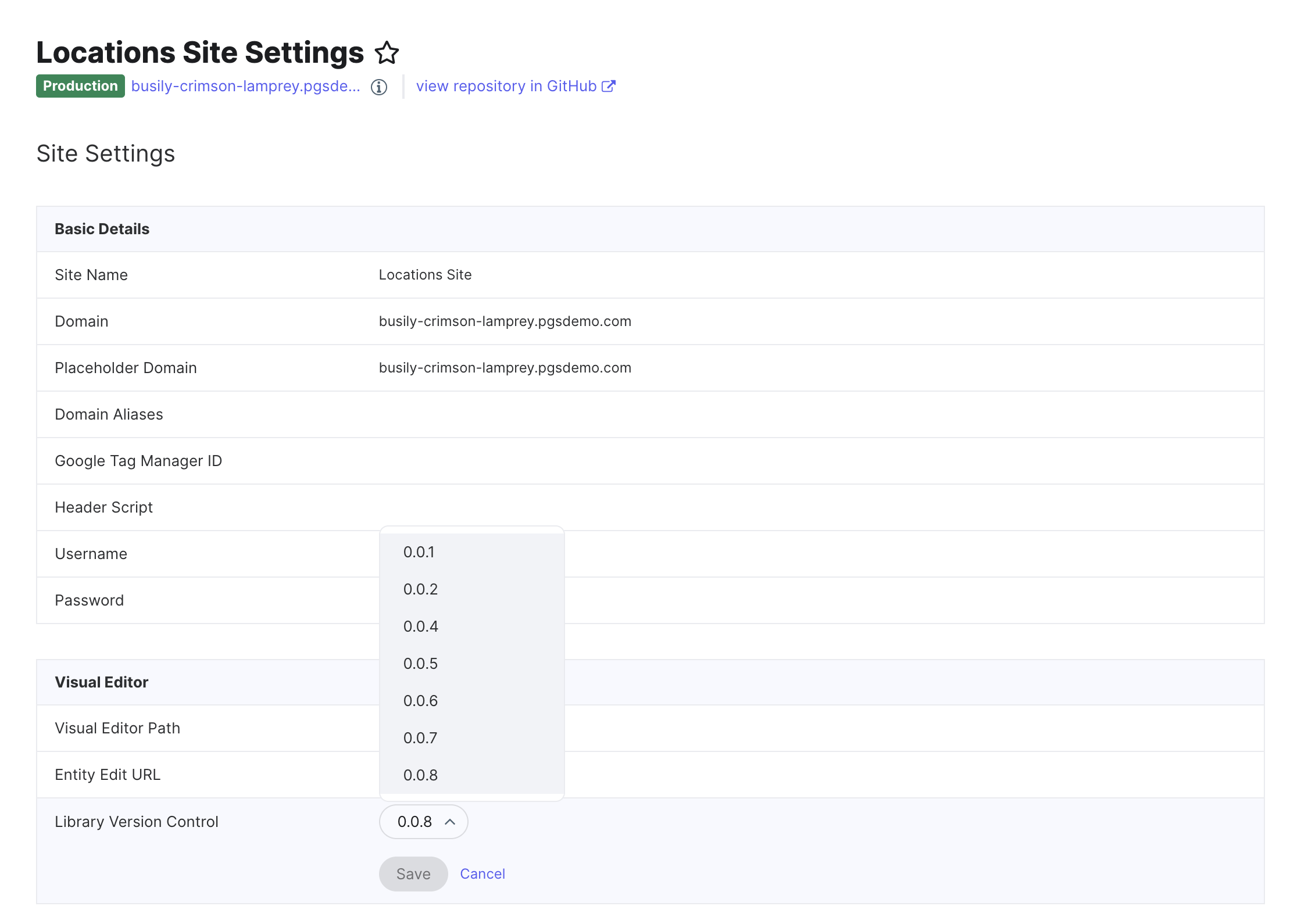 library version control setting