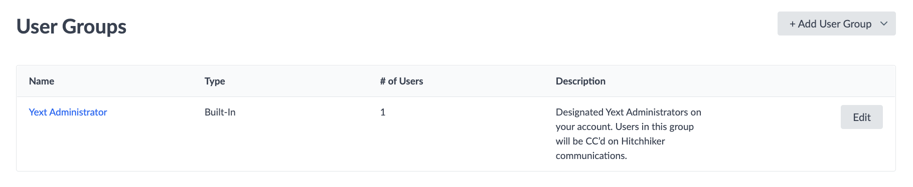 User Group Management