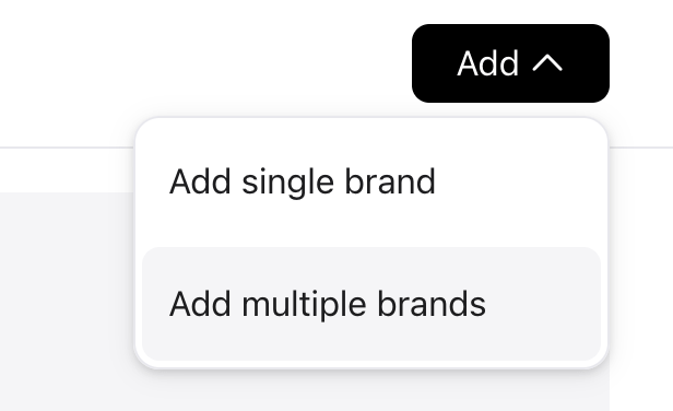 Add Brand button on ABC