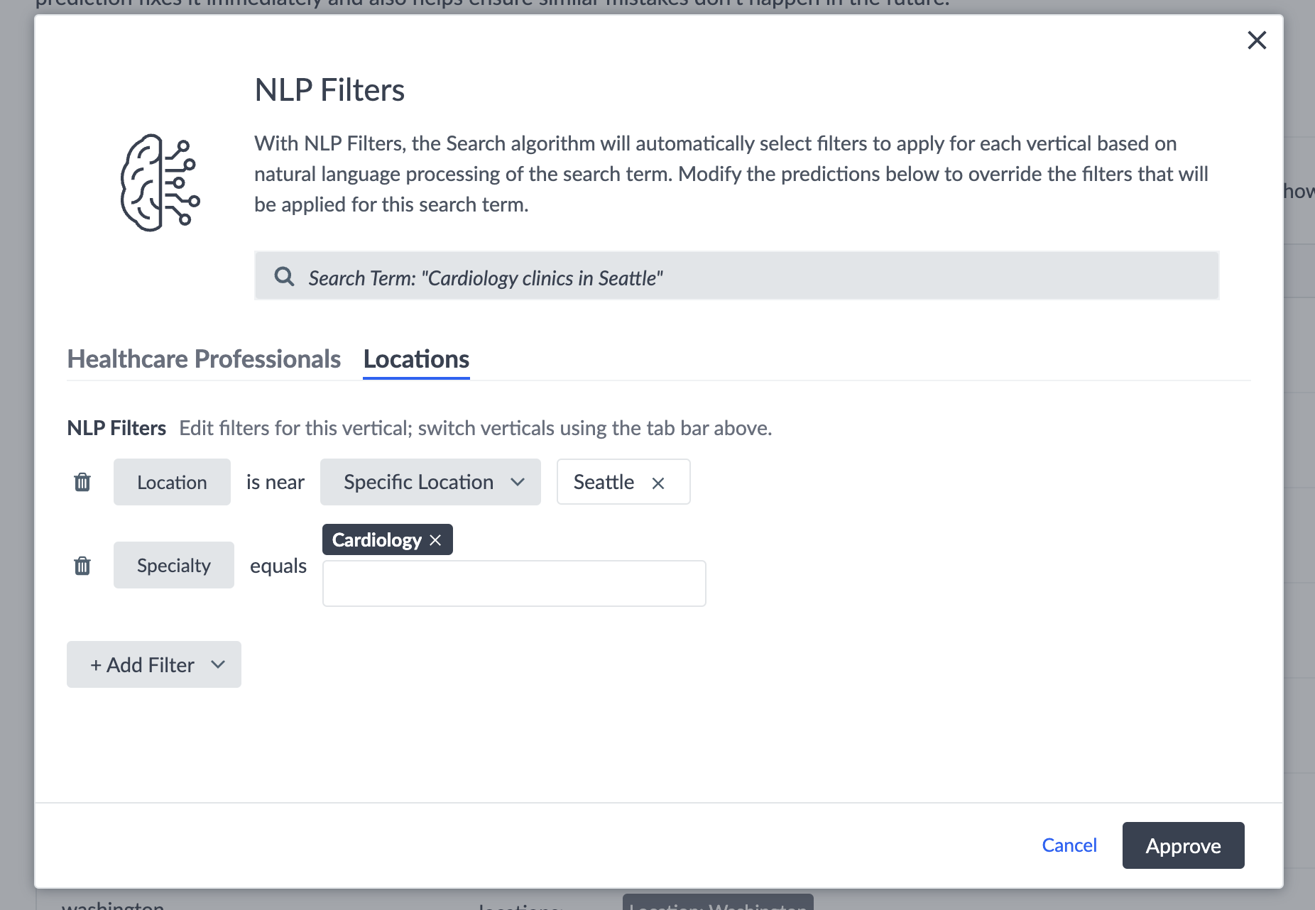 NLP-Filter modifizieren