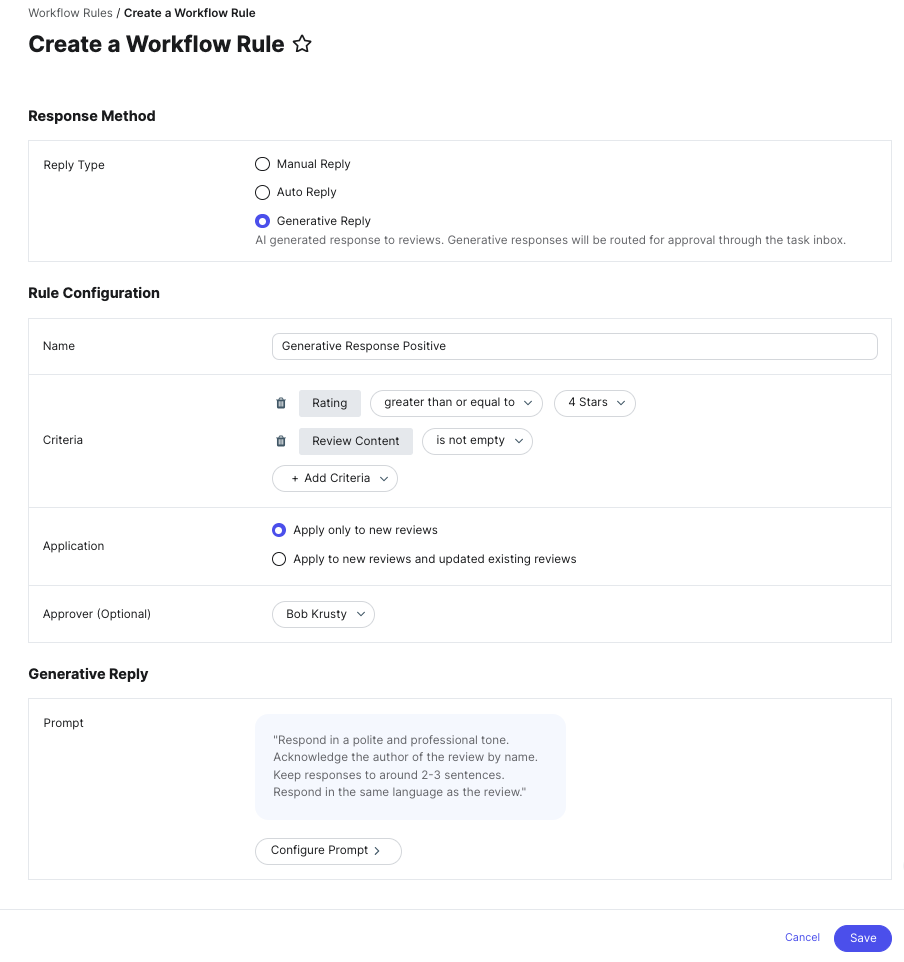 generative response workflow