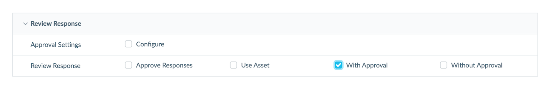 Review Response Approval Settings