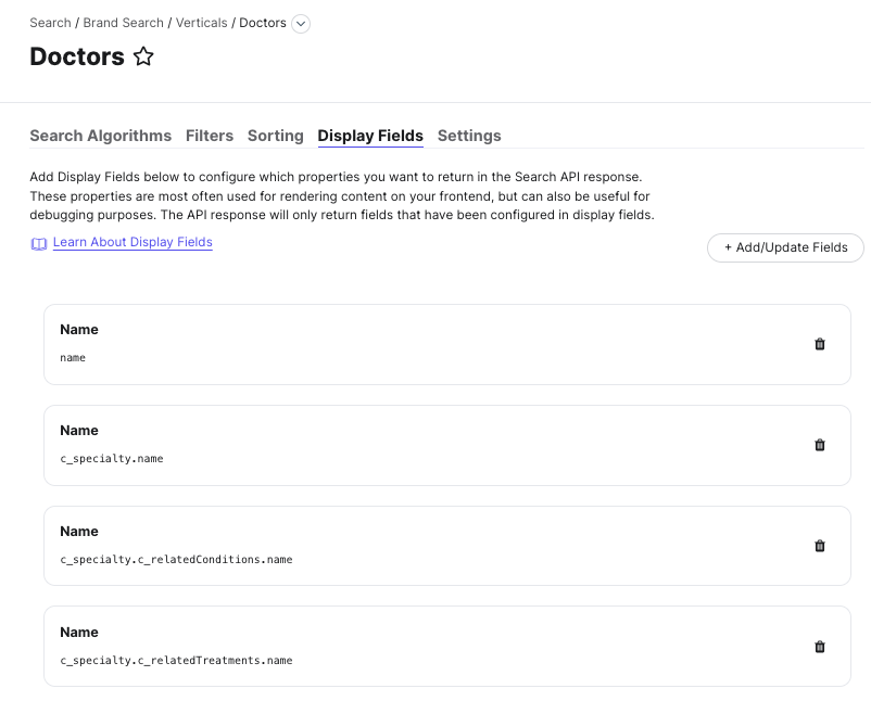 display fields for doctors