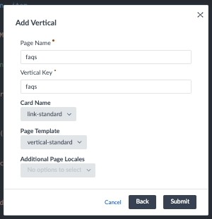 Creating a Vertical page in modal