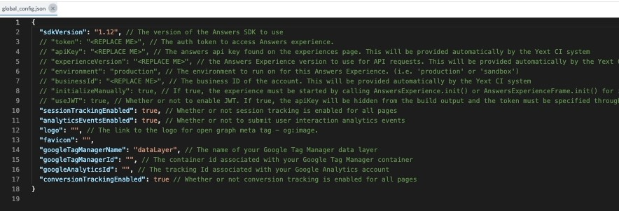 SDK version in global_config.json file