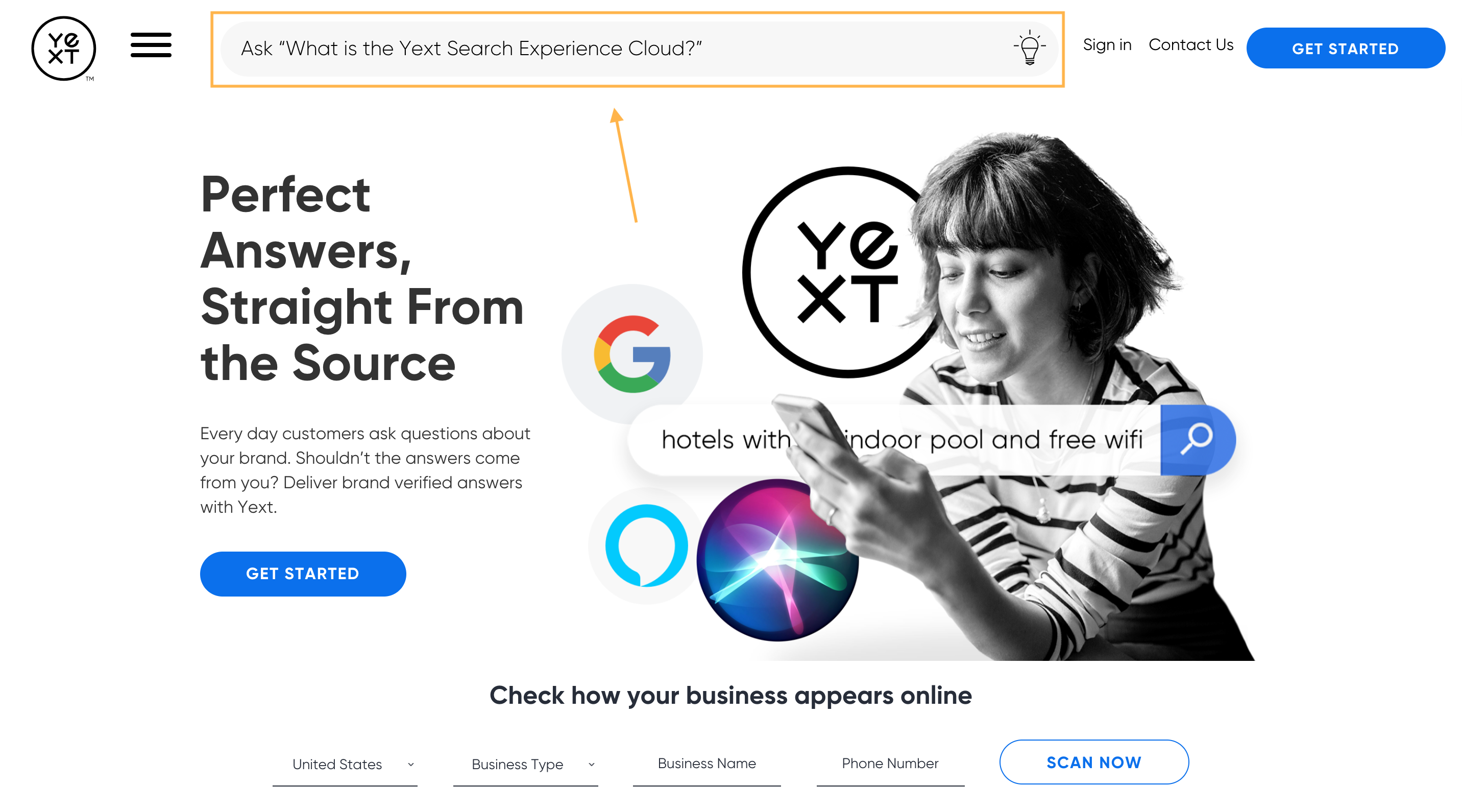 Yext's site search