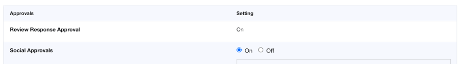 Social Approvals in account settings