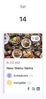 Social post calendar week and day view
