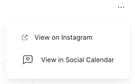 View in Calendar or view post options