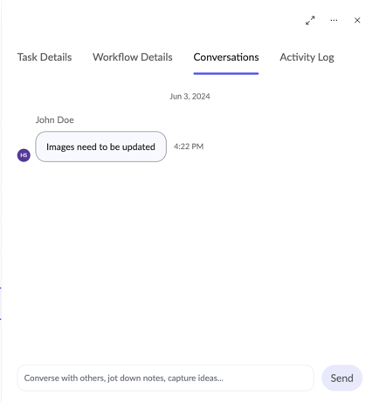 Task Conversations tab